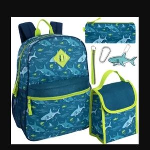 Shark Attack 6 piece backpack set